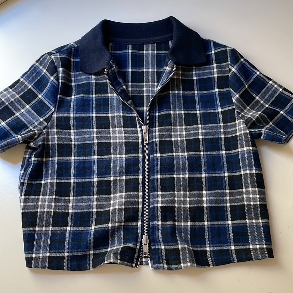 Brandy Melville Blue Plaid Shirt